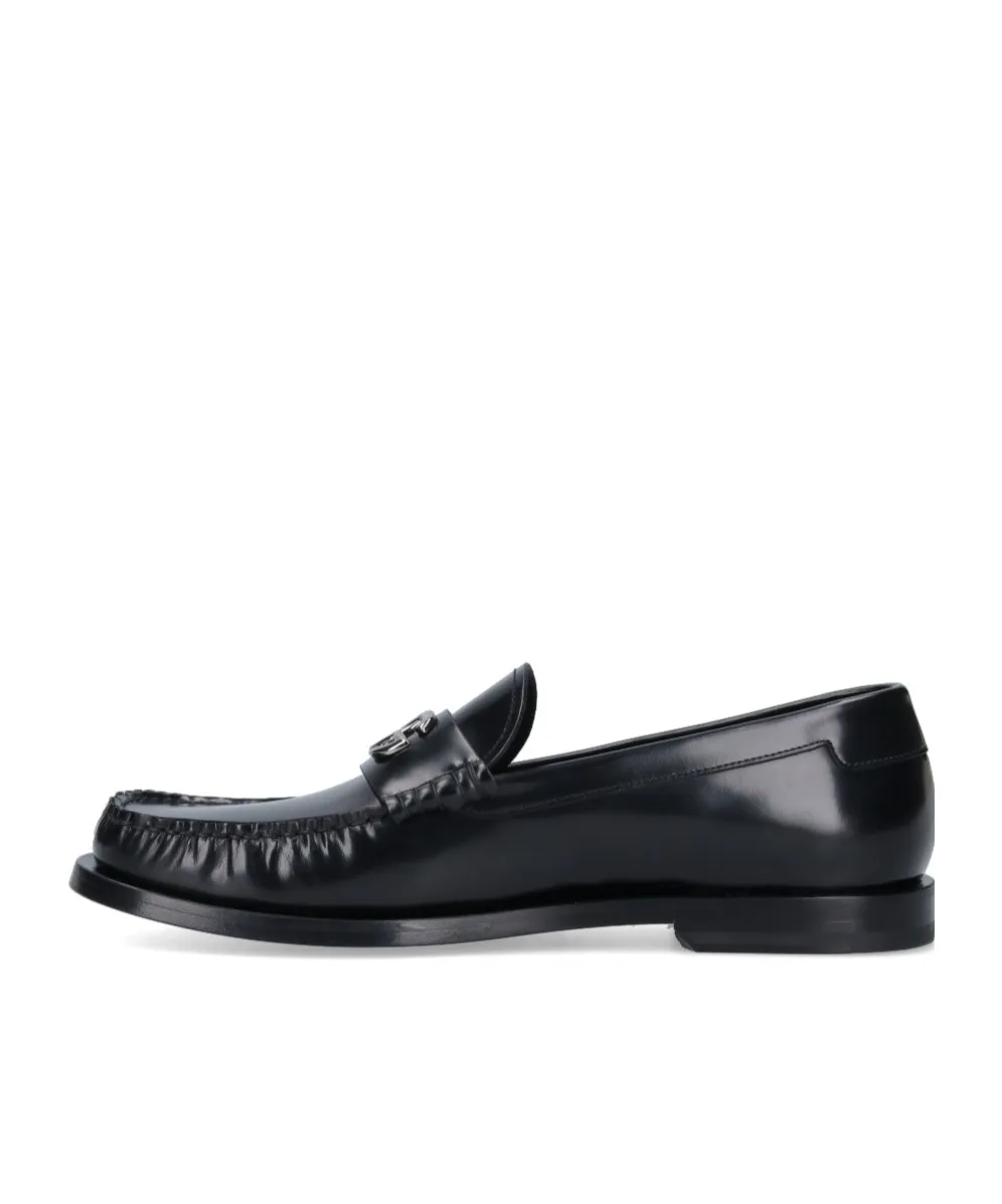 Dolce & Gabbana Logo-Plaque Gathered Detailed Loafers