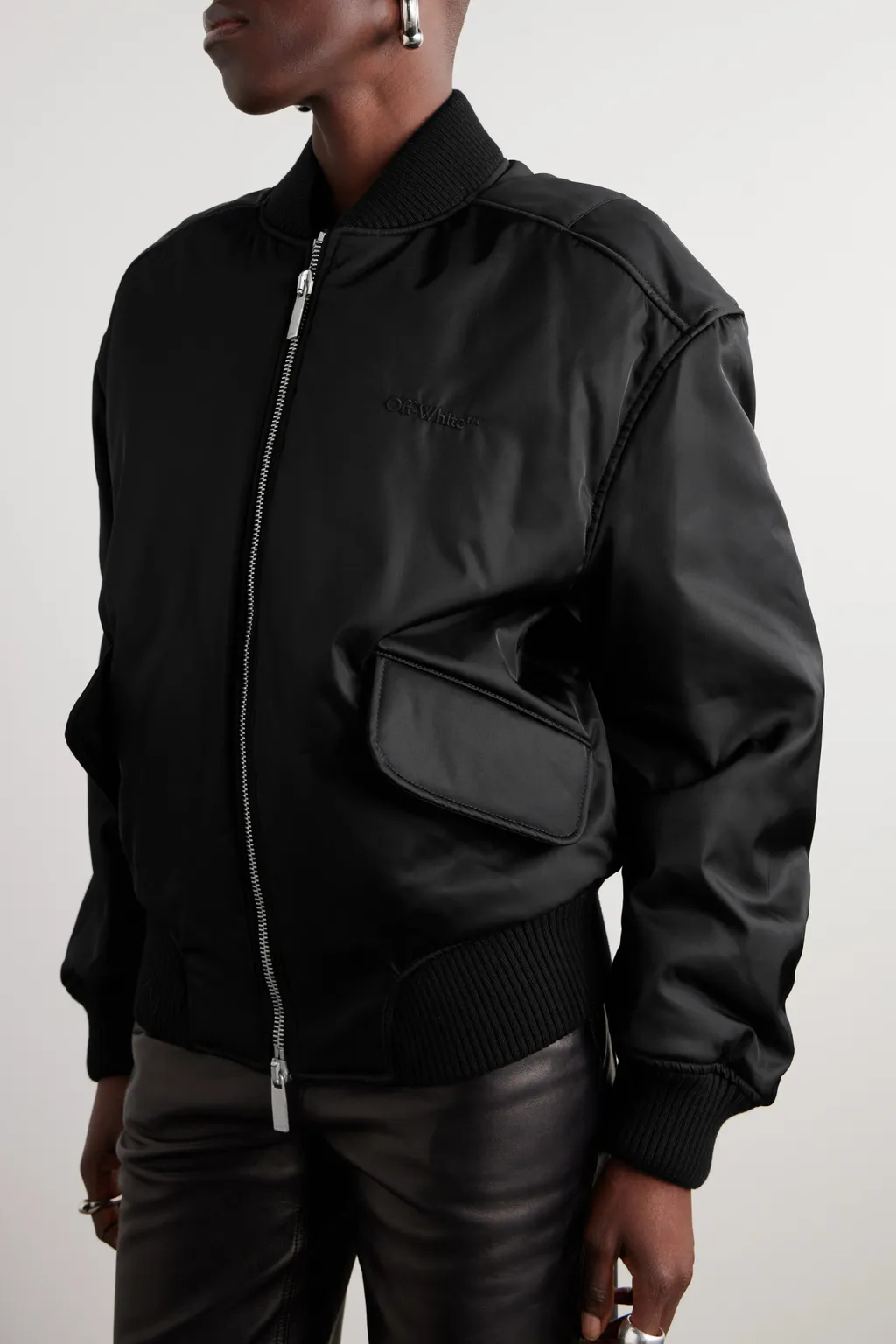 Off-White Ny Gab Zip-Up Bomber Jacket
