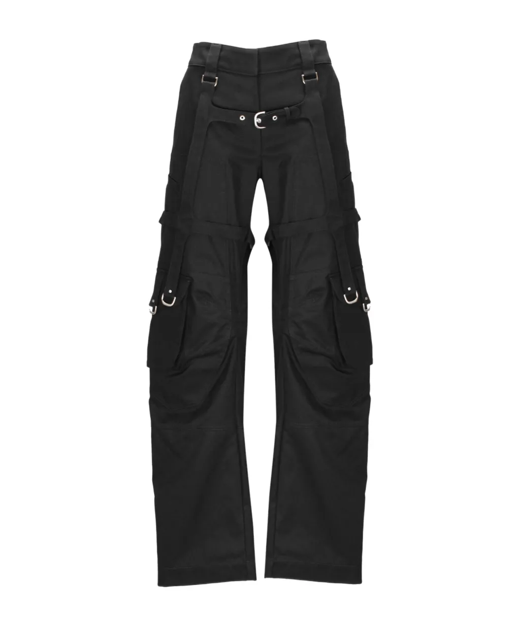 Off-White Buckle Detailed Straight Leg Trousers