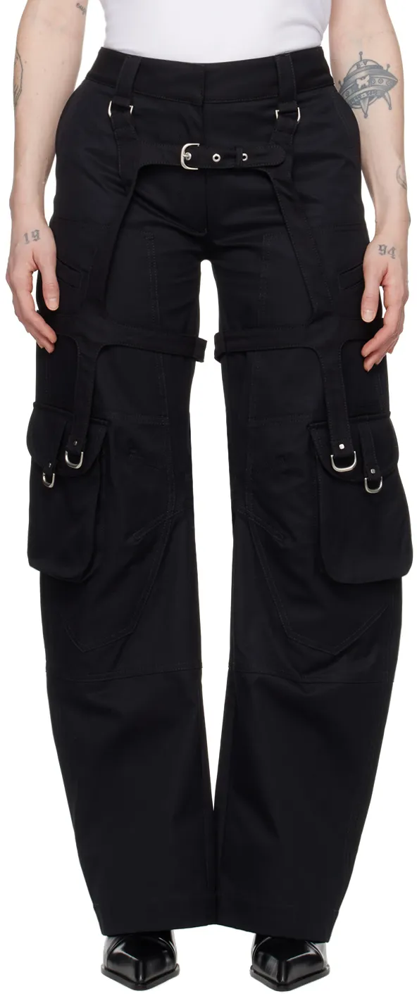 Off-White Buckle Detailed Straight Leg Trousers