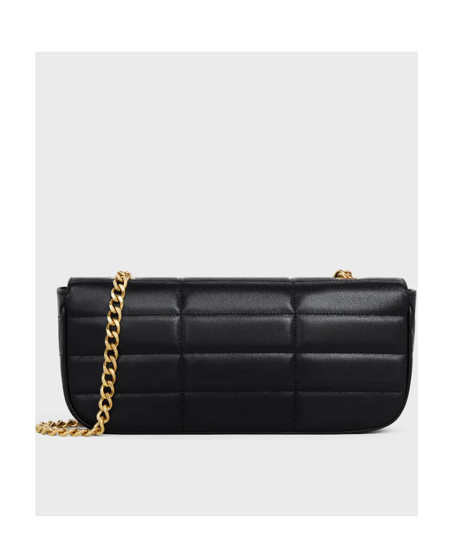 Long Chain Shoulder Bag Matelasse Monochrome Celine In Quilted Goatskin