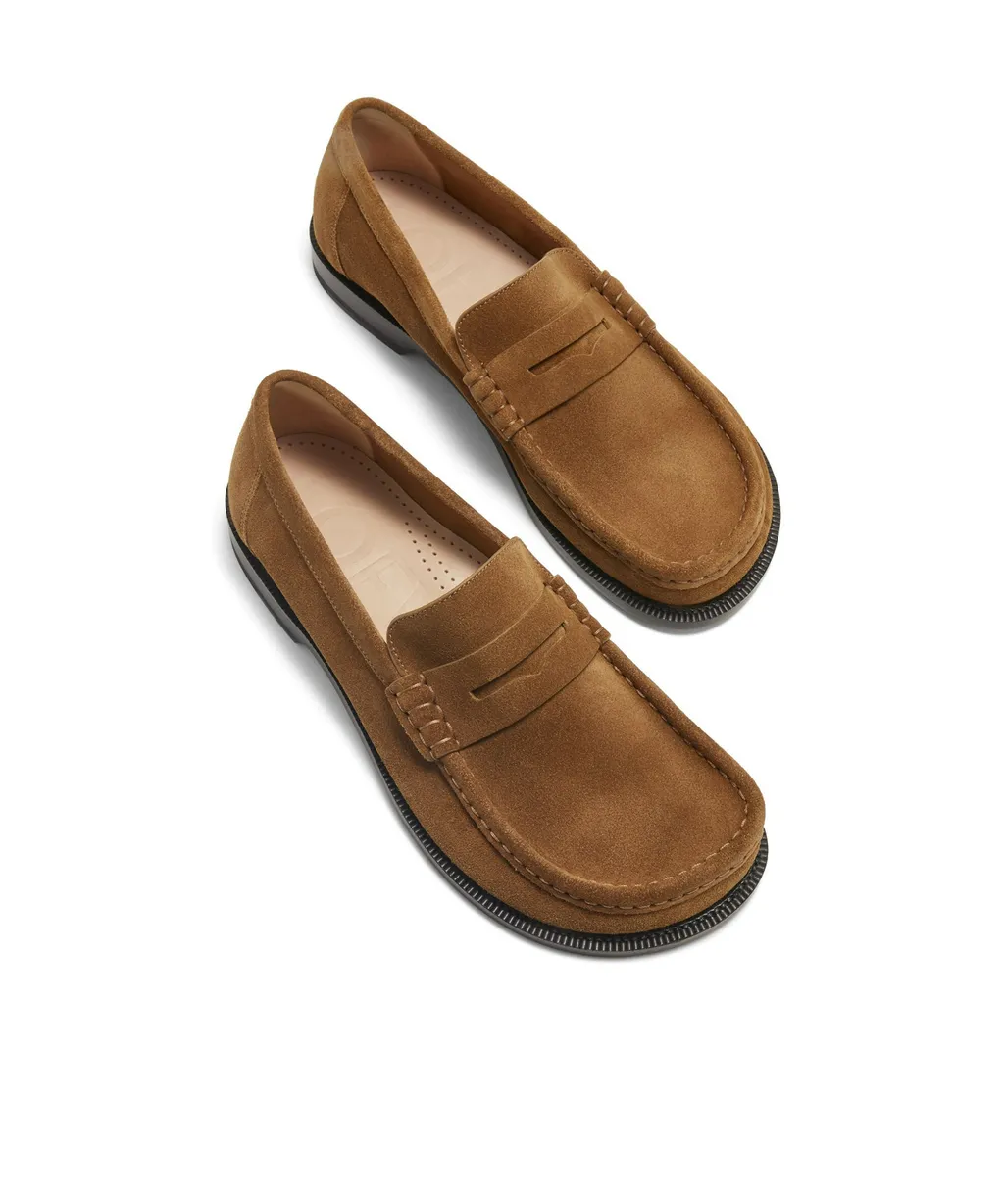 Loewe Campo Round Asymmetrical Toe Loafers