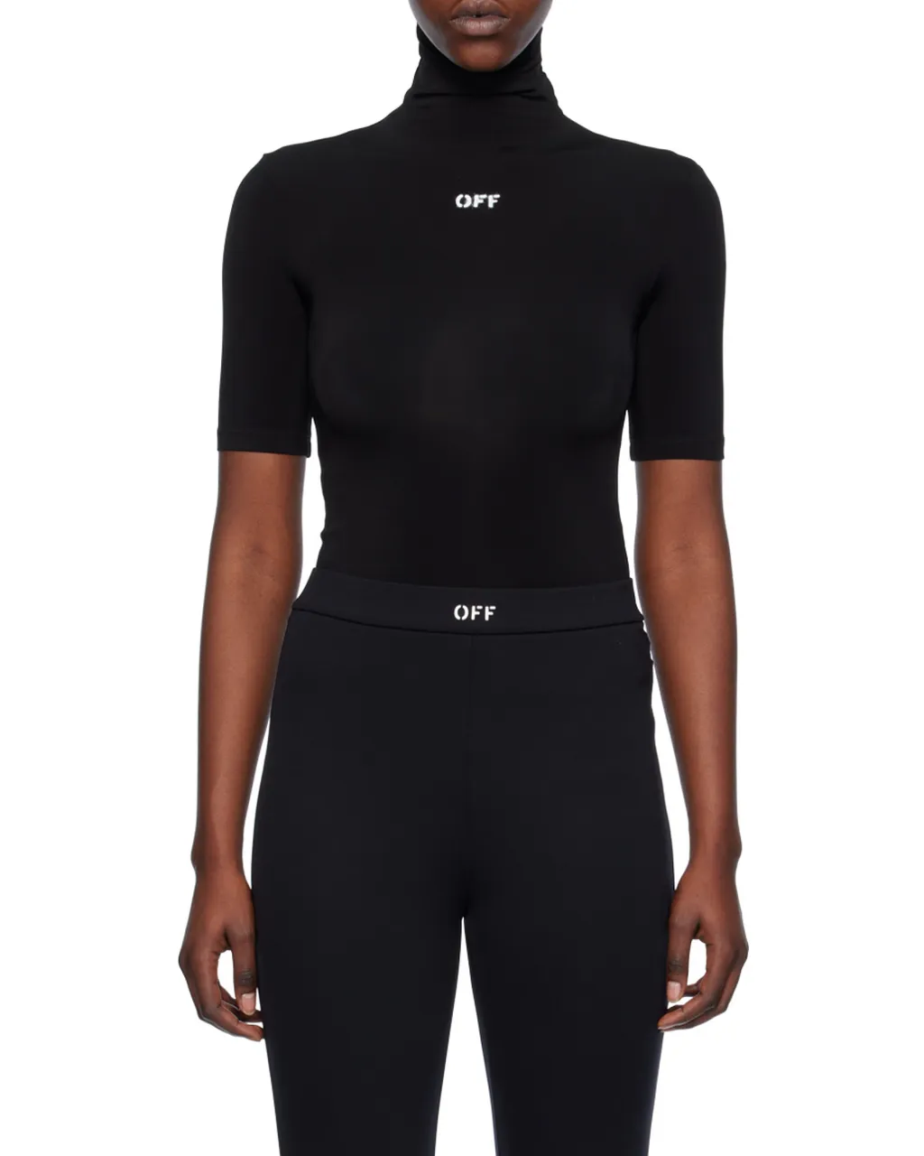 Off-White Logo Printed Turtleneck Top