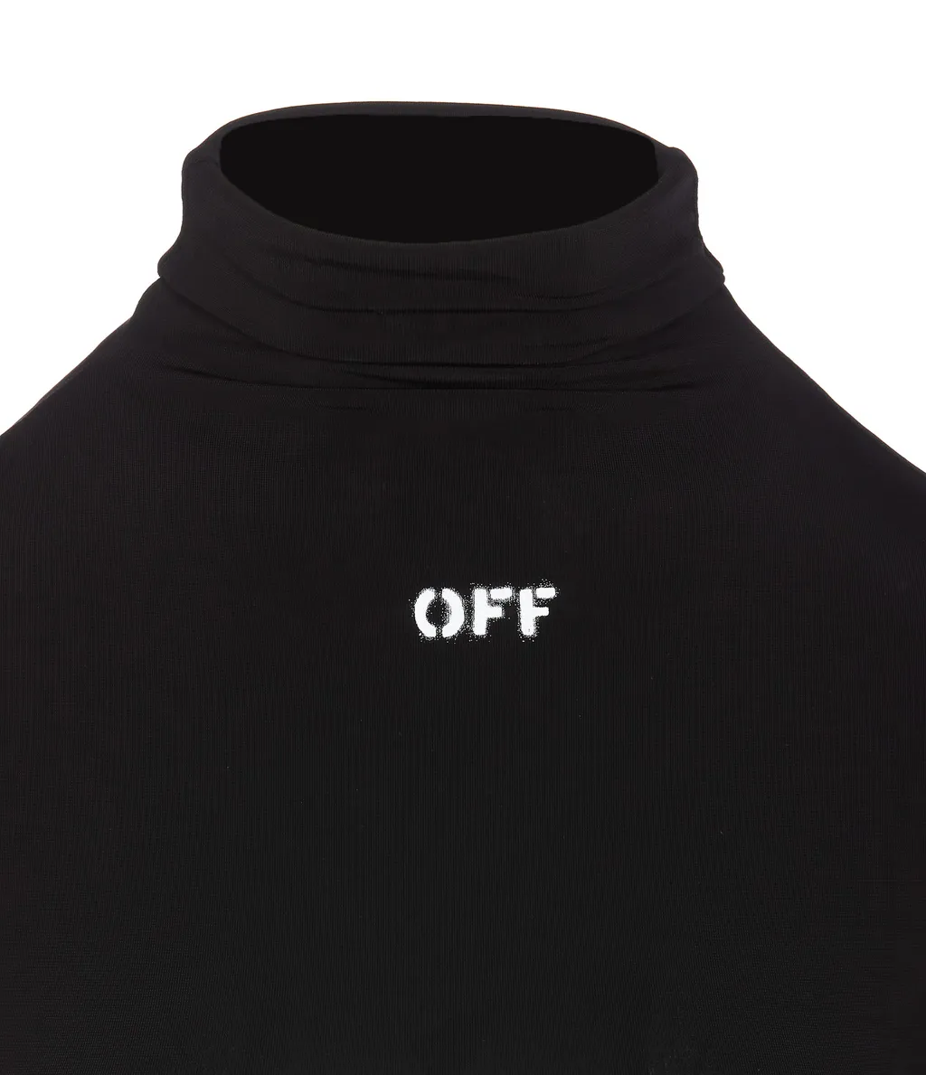 Off-White Logo Printed Turtleneck Top