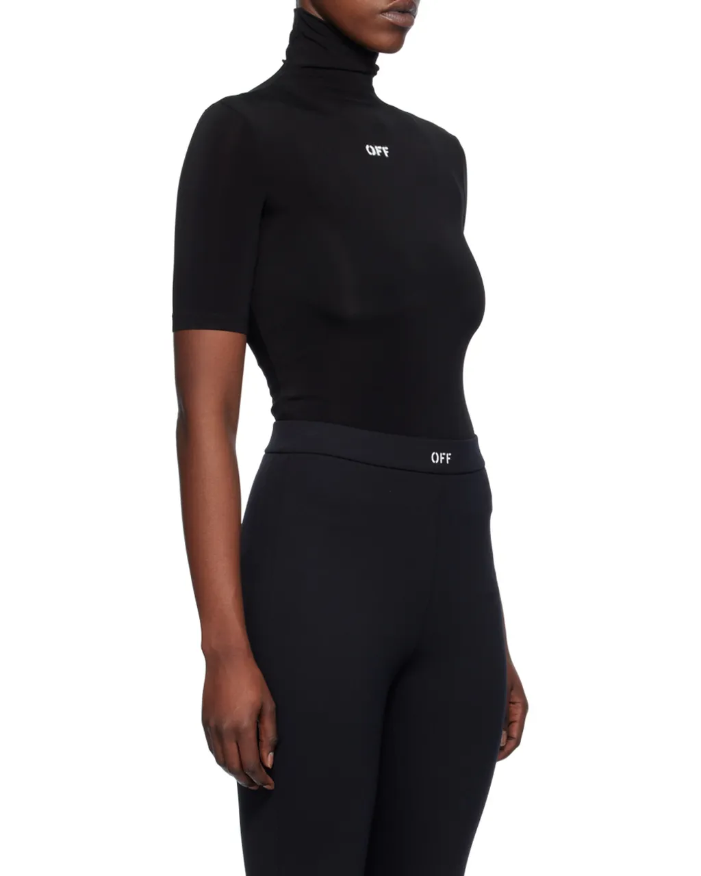 Off-White Logo Printed Turtleneck Top