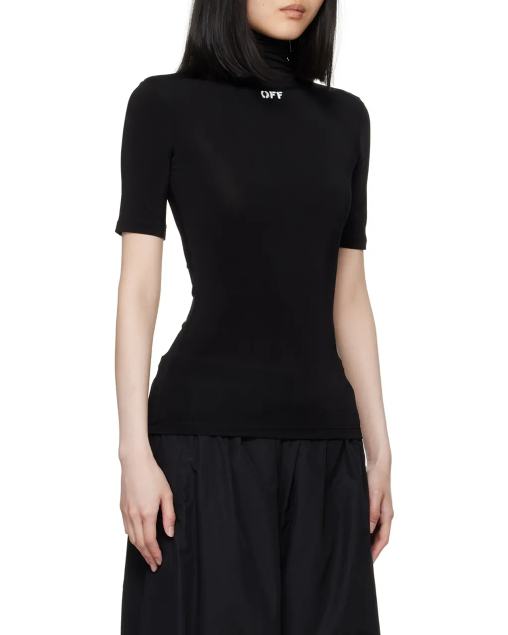 Off-White Logo Printed Turtleneck Top
