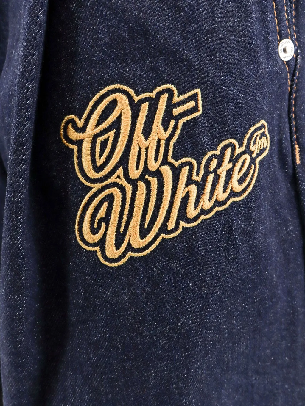 Off-White Logo Patch Denim Shorts