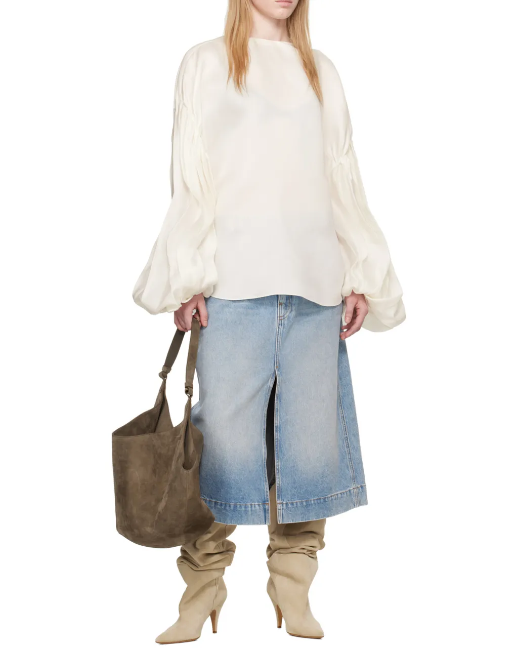 Khaite The Quico Puff-Sleeved Blouse