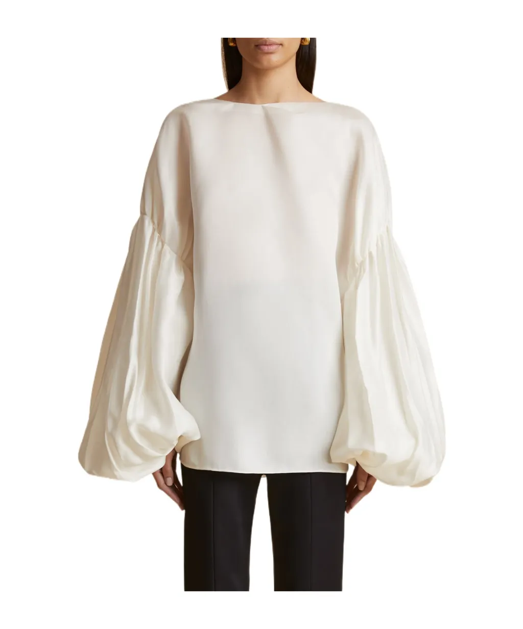 Khaite The Quico Puff-Sleeved Blouse