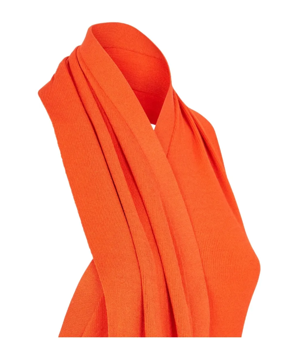 Fendi Asymmetric Draped Fitted Sleeveless Dress