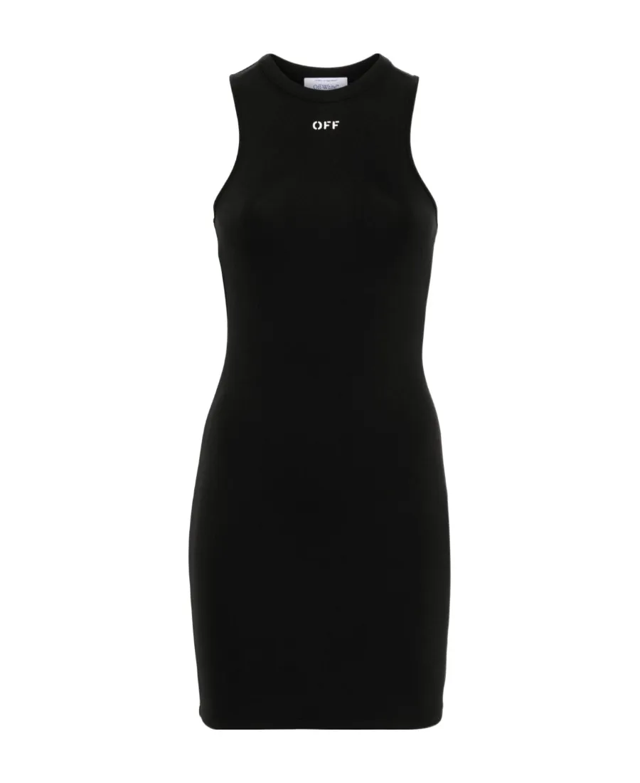 Off-White Sleek Rowing Sleeveless Mini Dress
