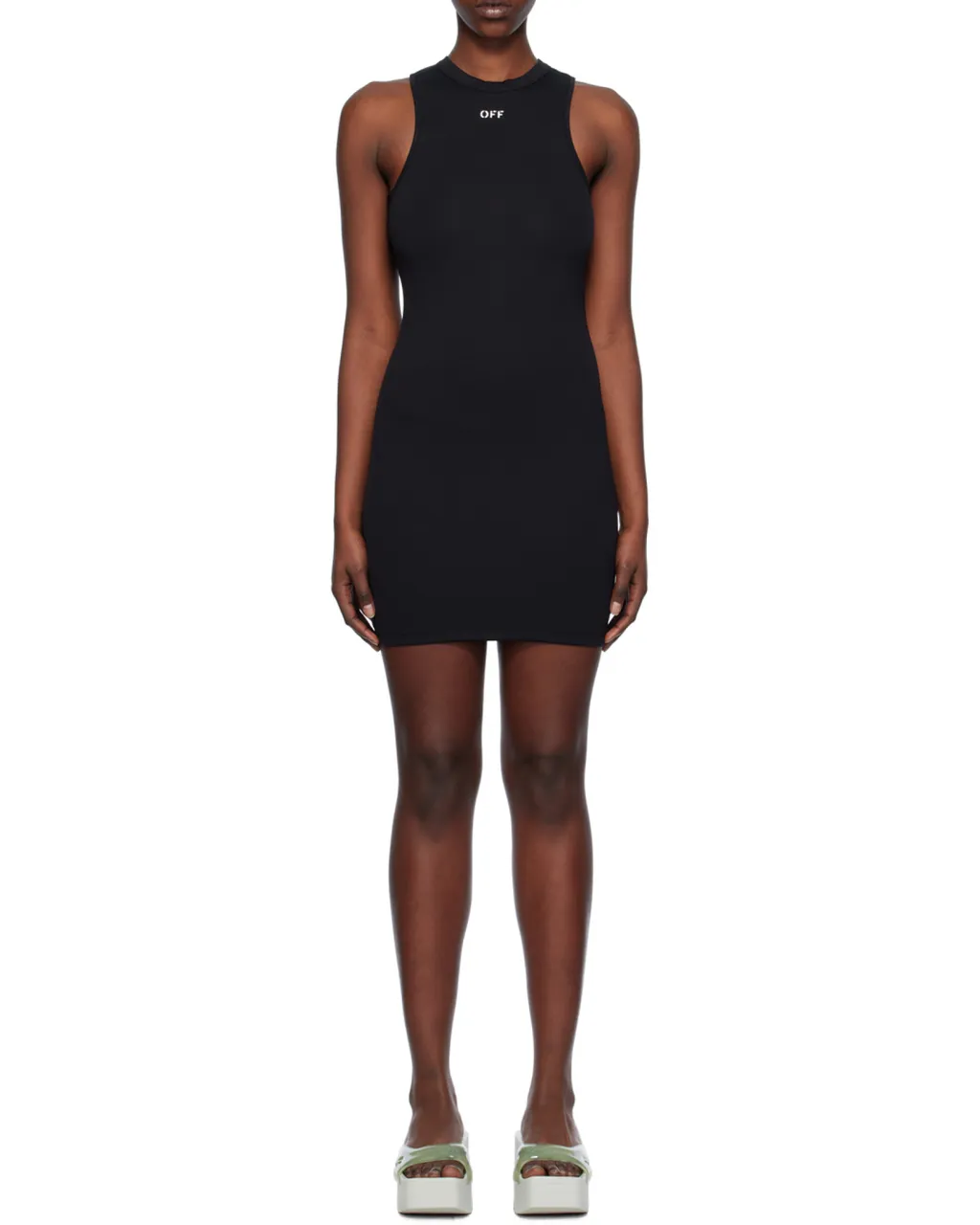 Off-White Sleek Rowing Sleeveless Mini Dress