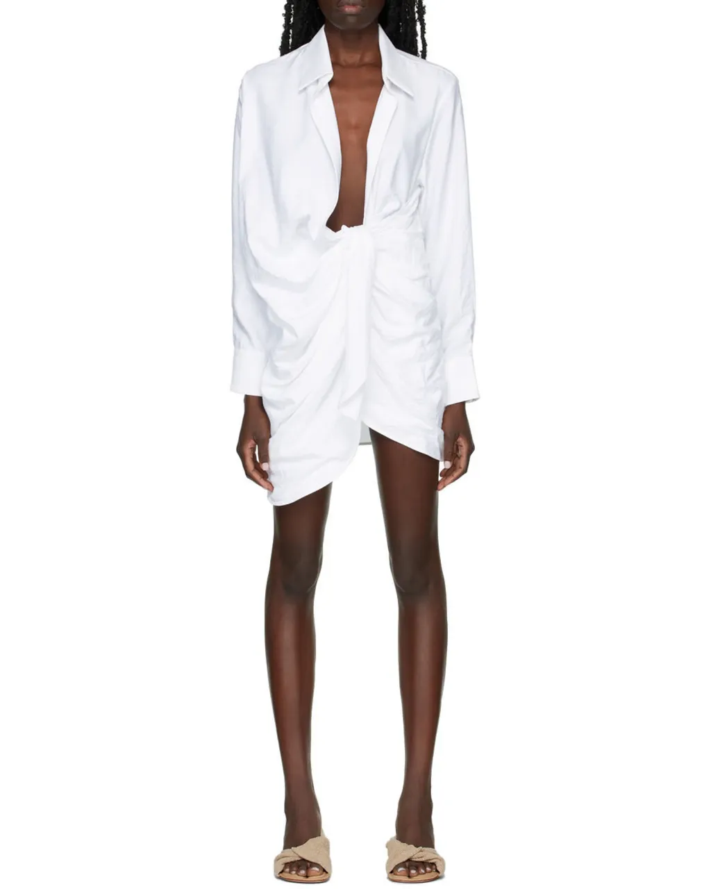 Draped Shirt Dress
