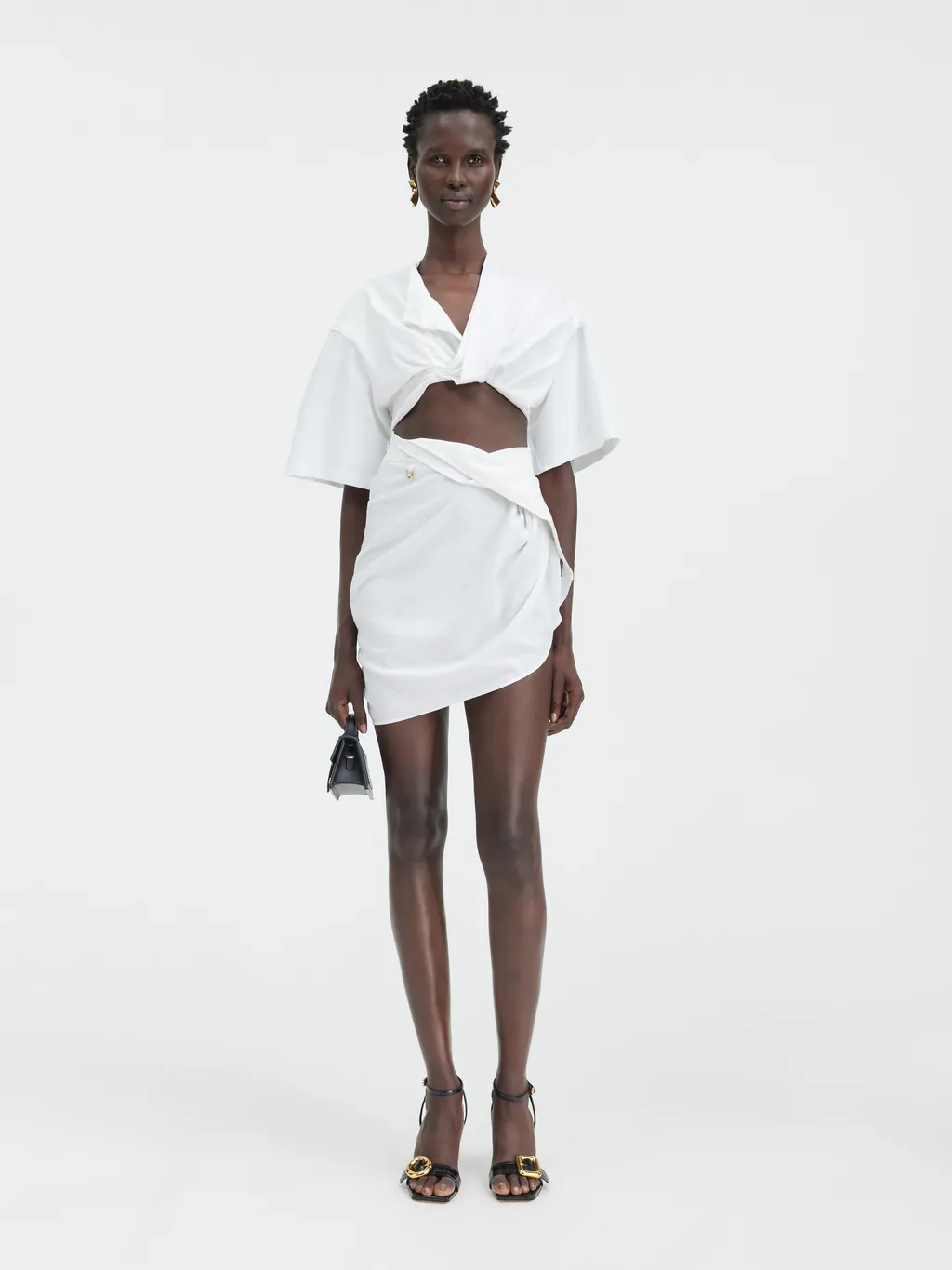 Jacquemus Asymmetrical Draped Mini Skirt