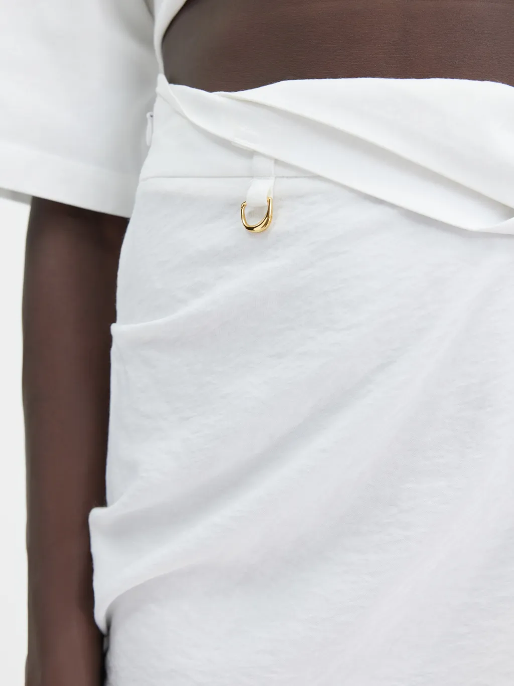 Jacquemus Asymmetrical Draped Mini Skirt