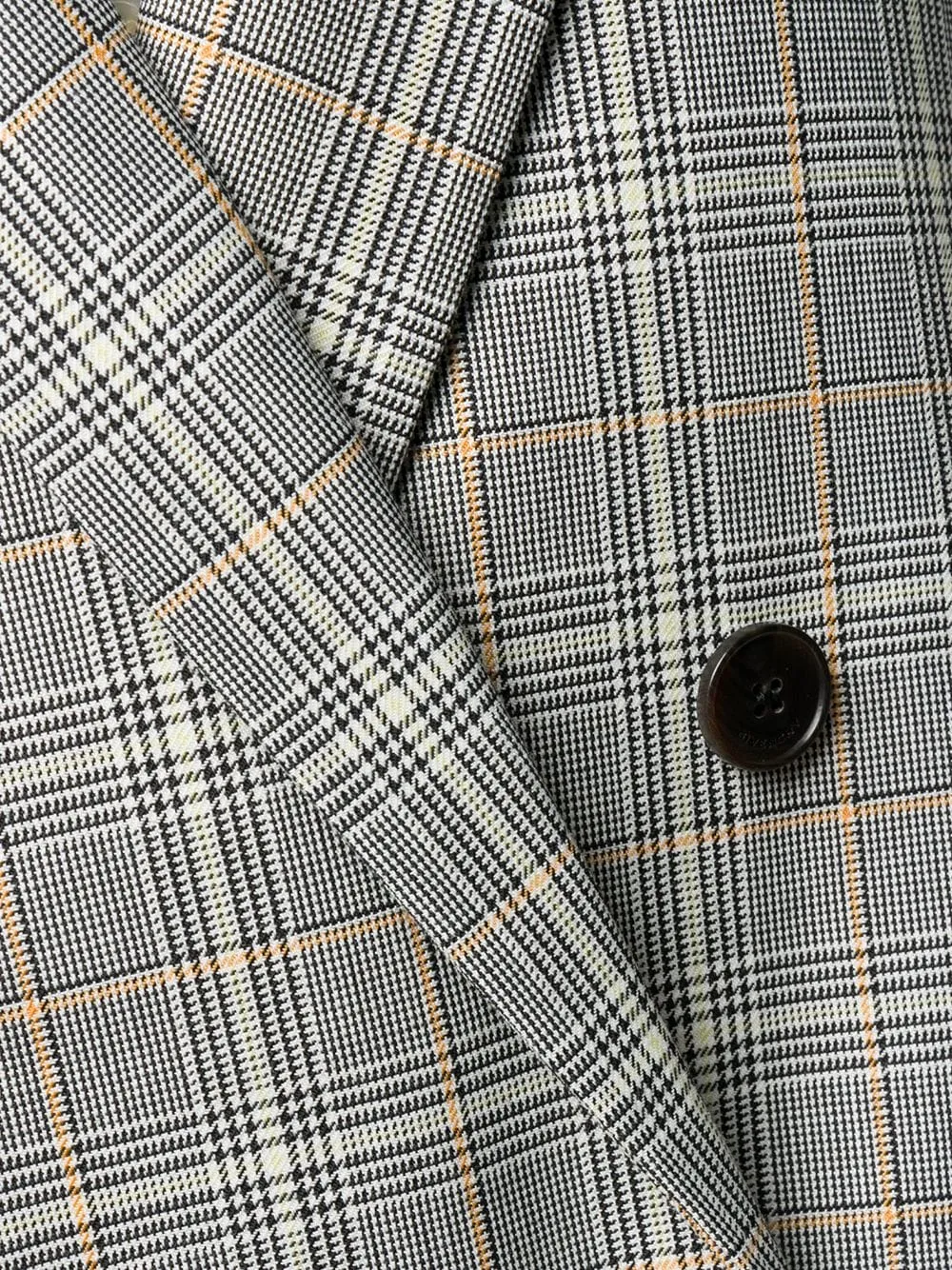 Check-Pattern Double-Breasted Blazer