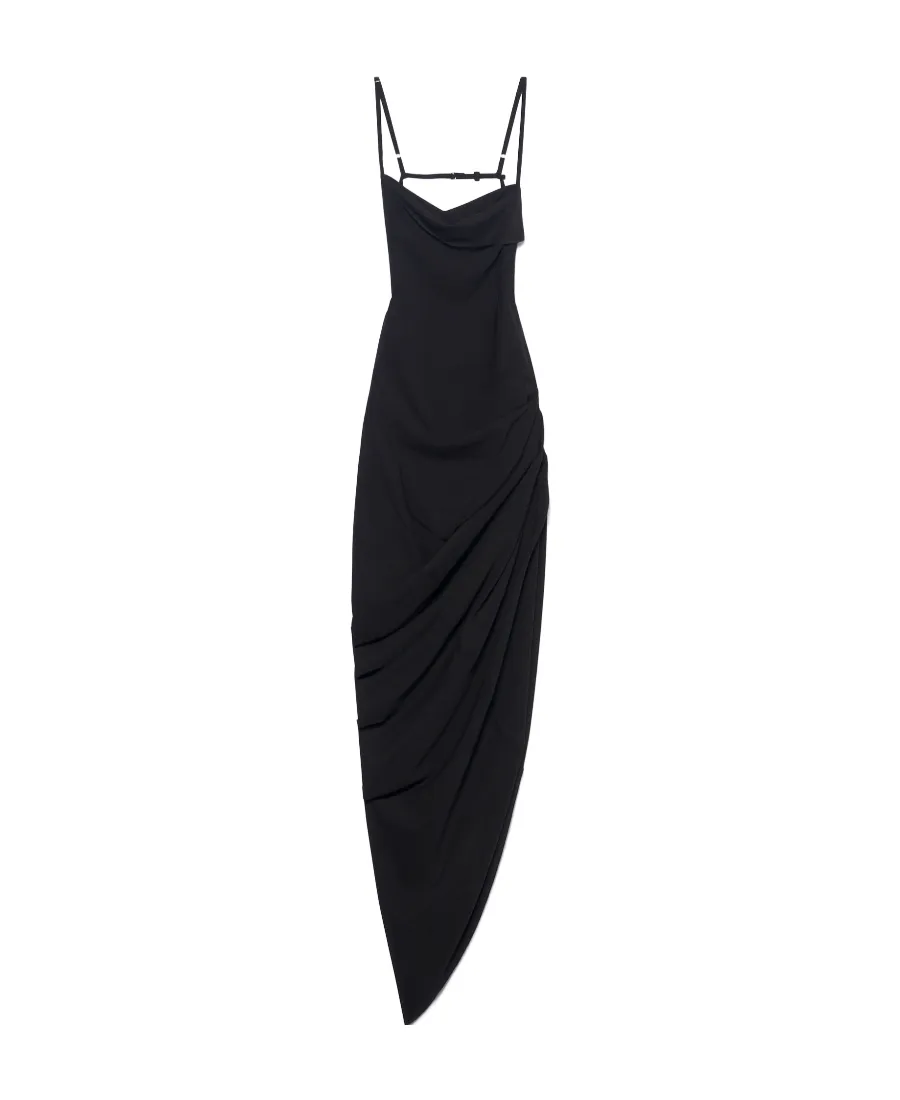 Jacquemus Asymmetric Draped Midi Dress