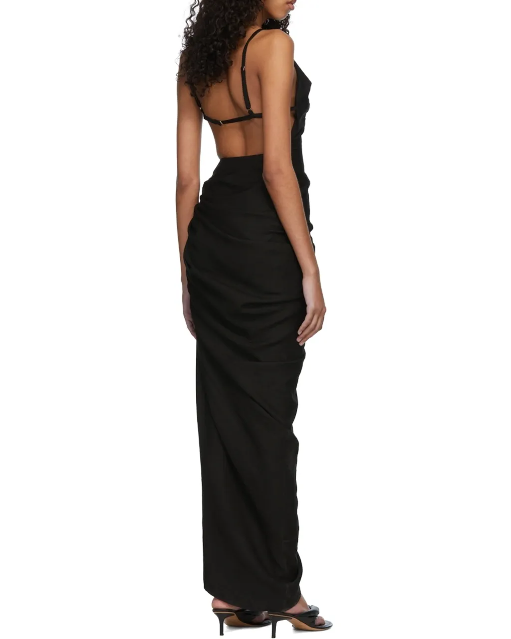 Jacquemus Asymmetric Draped Midi Dress