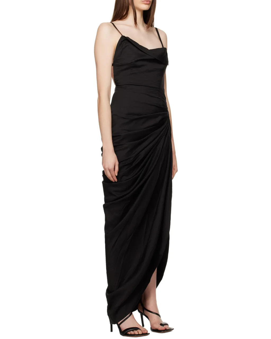 Jacquemus Asymmetric Draped Midi Dress