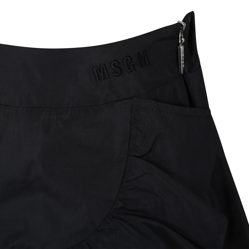 Msgm Kids Logo-Embroidered Flared Hem Skirt
