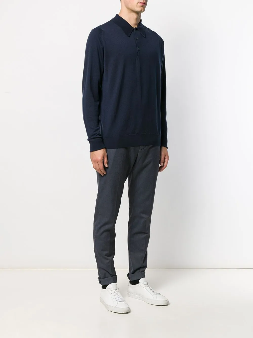 John Smedley Dorset Long-Sleeve Polo Shirt