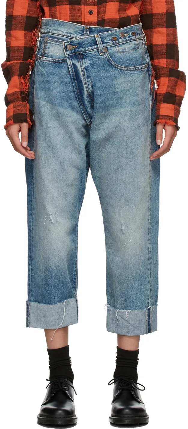 R13 Crossover Cropped Jeans