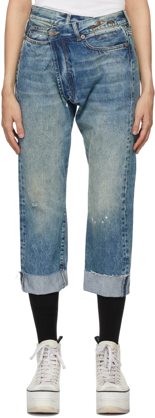 R13 Crossover Cropped Jeans