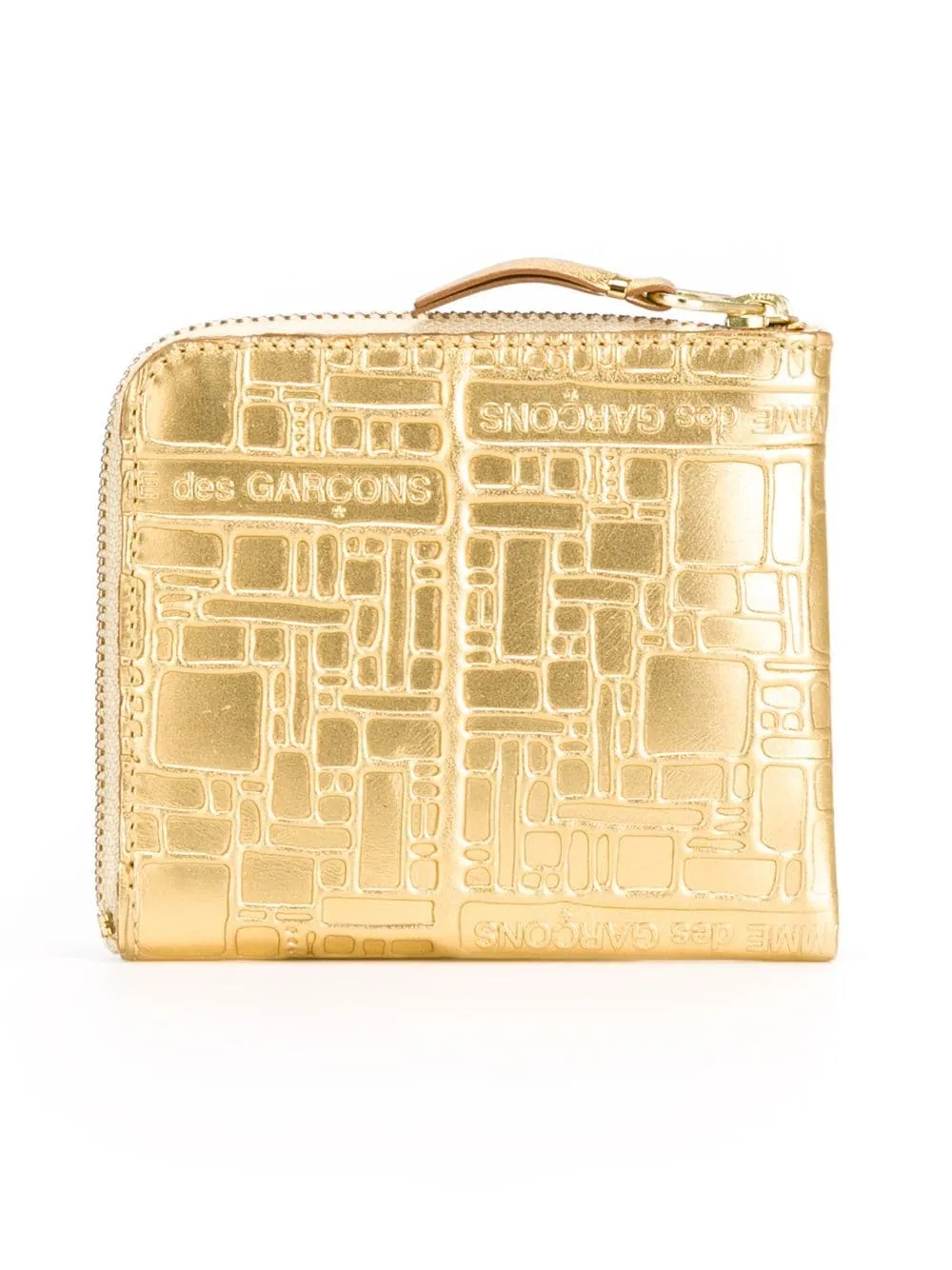 Crocodile-Effect Leather Zip Wallet