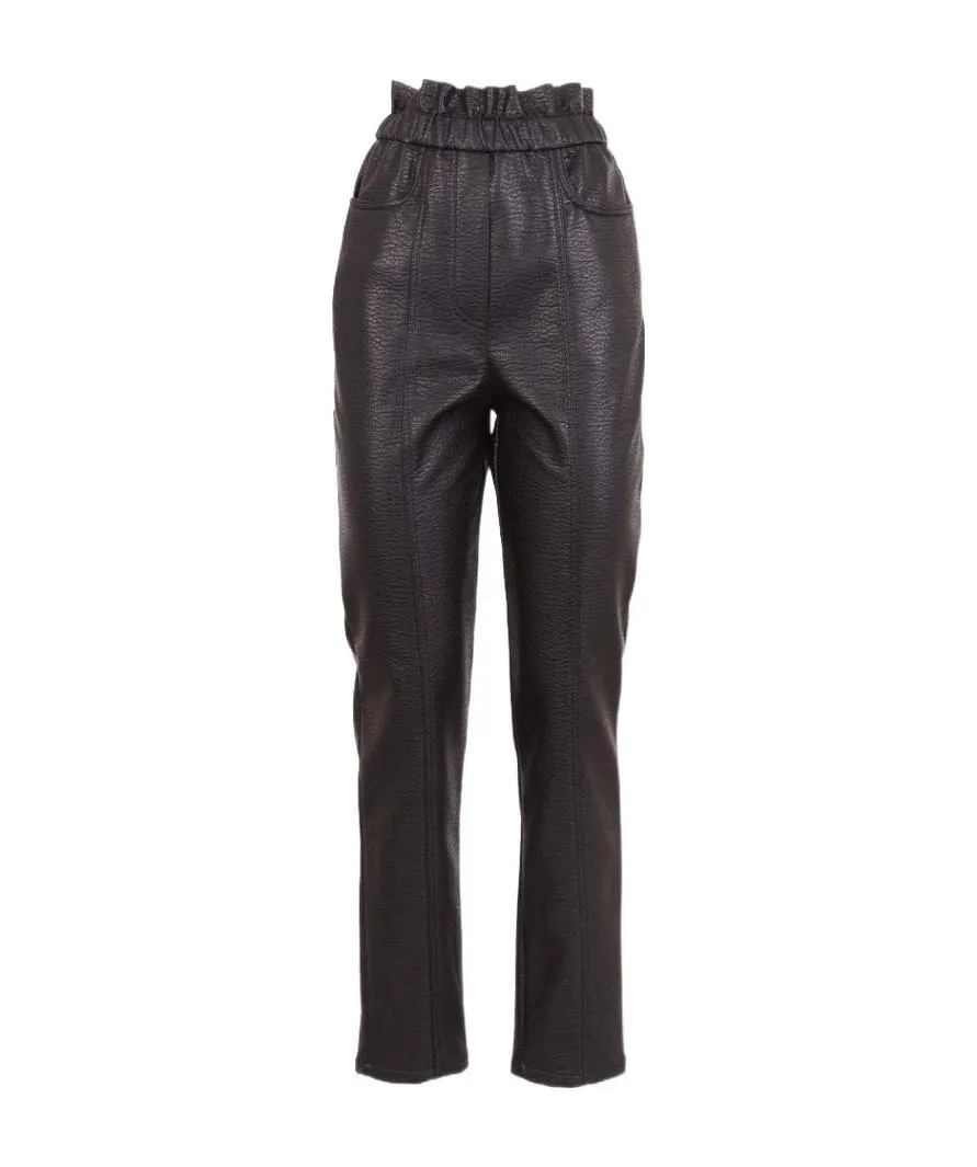 Faux-Leather Slim Trousers