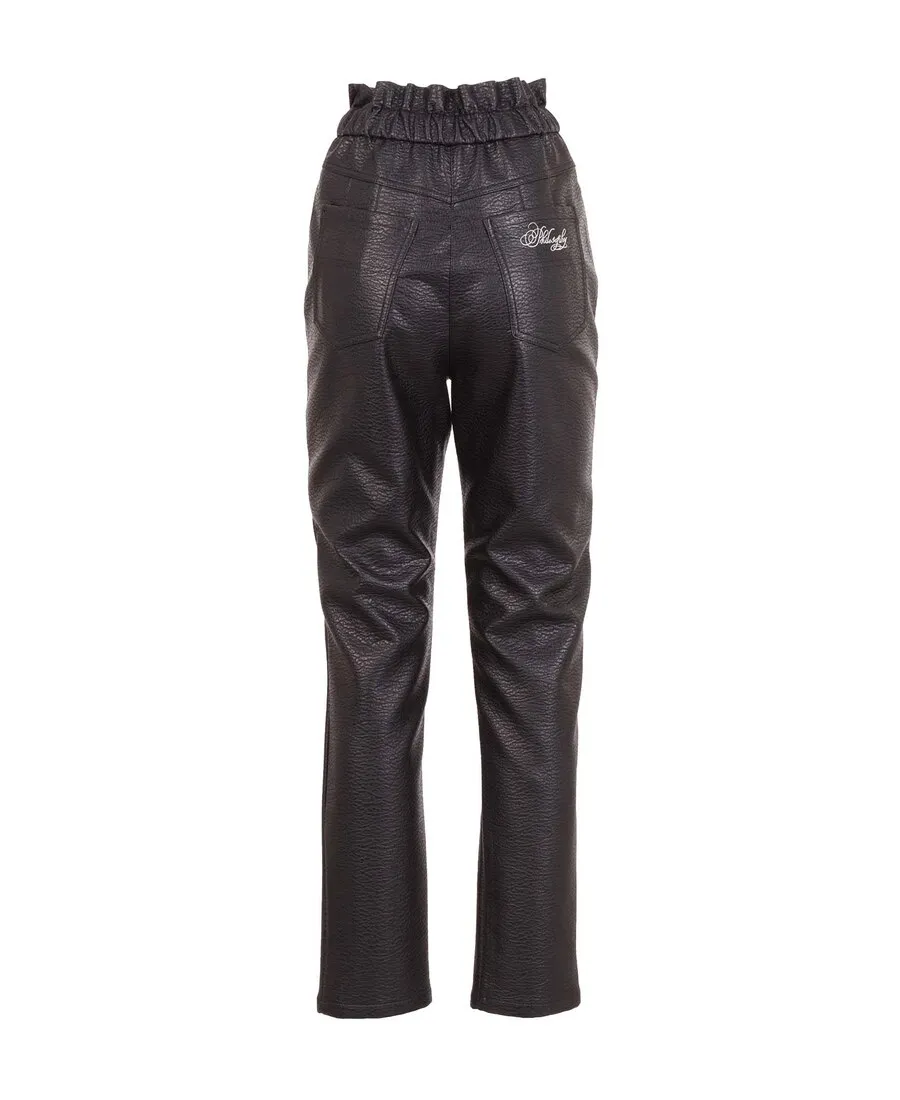 Faux-Leather Slim Trousers