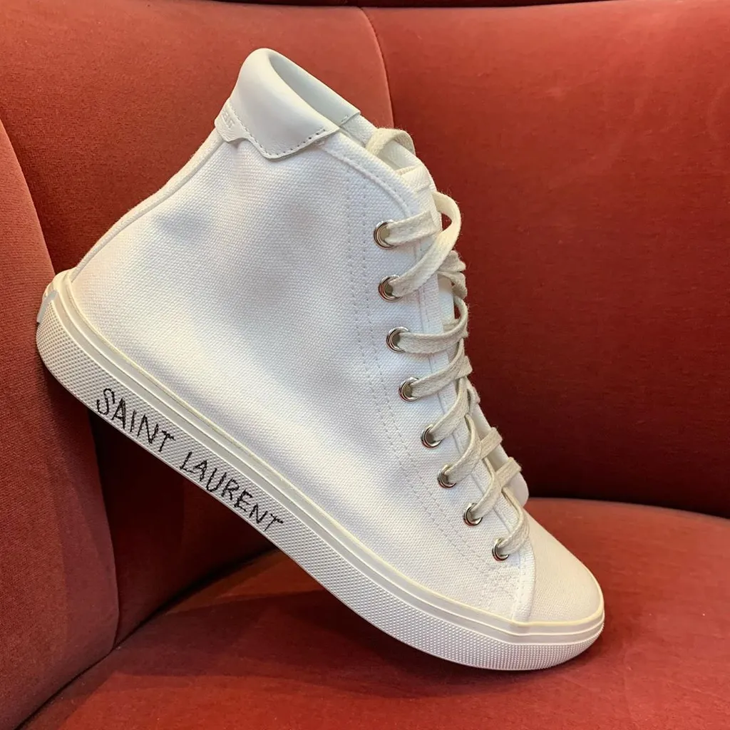 Saint Laurent Malibu Mid-Top Sneakers