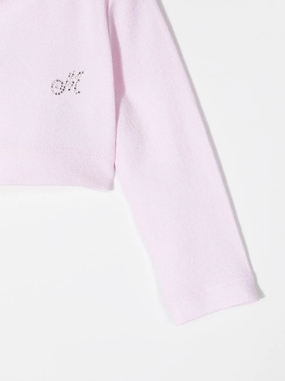 Rhinestone-Detail Buttoned Cardigan