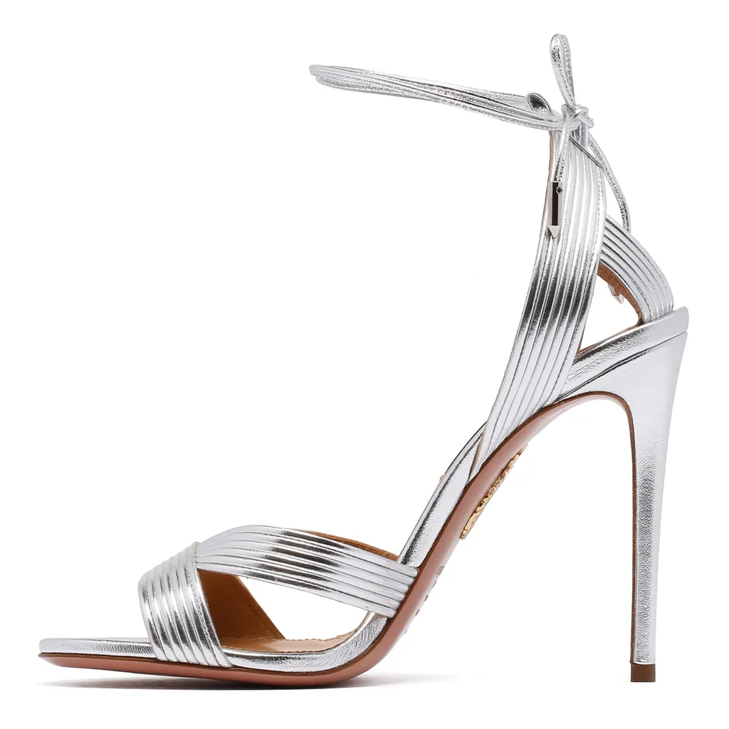 Aquazzura Metallic Effect Ankle Strap Sandals
