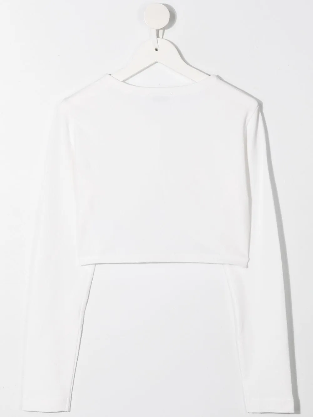 Rhinestone-Logo Cropped Cardigan