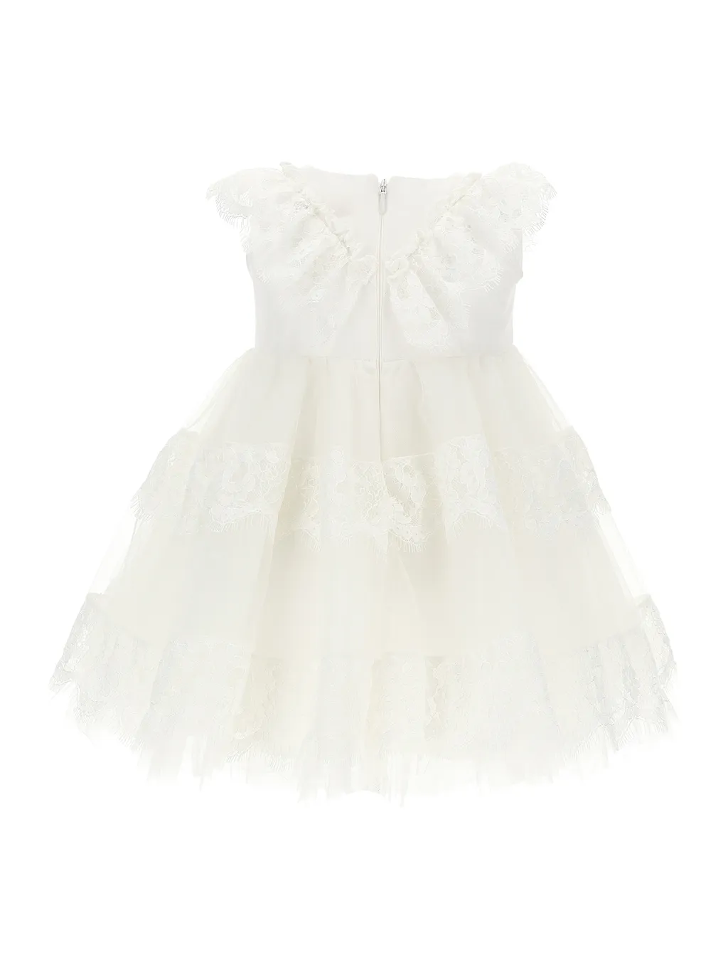 Lace-Panel Tulle Dress
