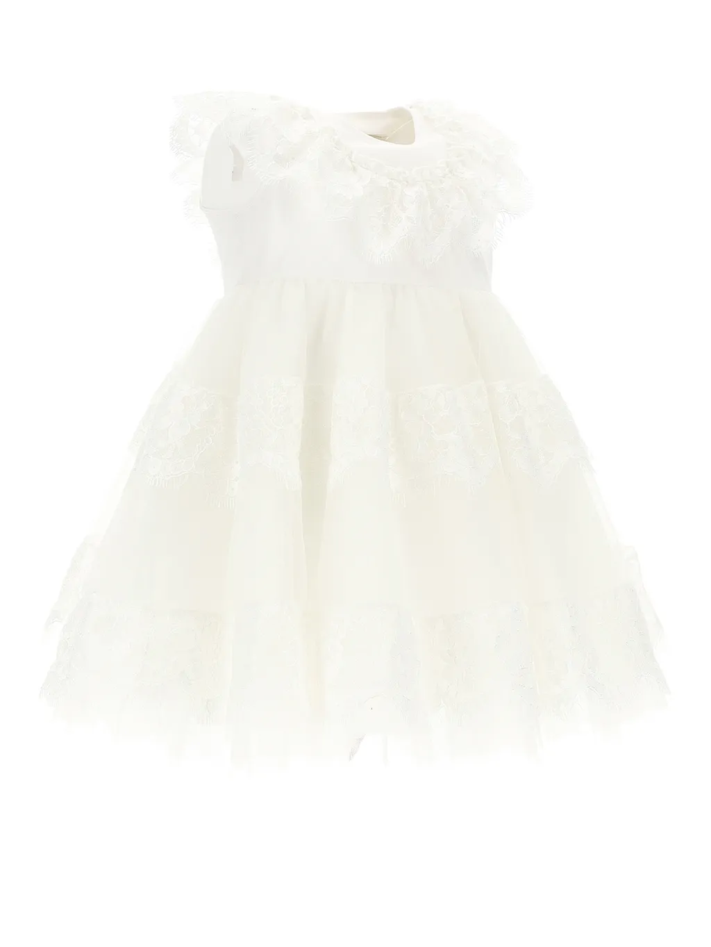 Lace-Panel Tulle Dress