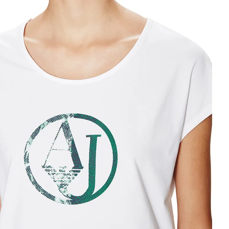 Armani Jeans Armani Denim White Cotton Printed Bat T-Shirt A5H56Ah10