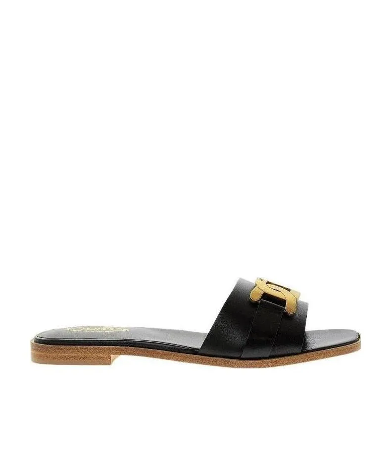 Chain-Detail Flat Sandals