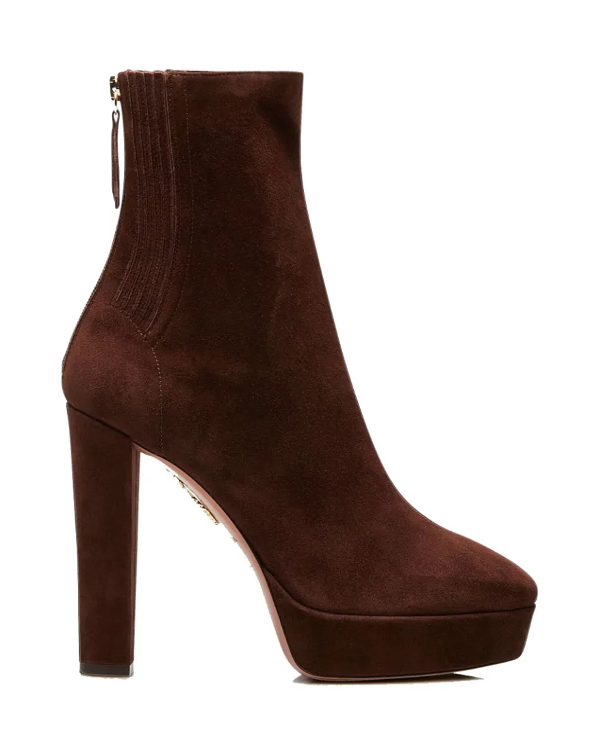 Aquazzura Round-Toe Heeled Ankle Boots