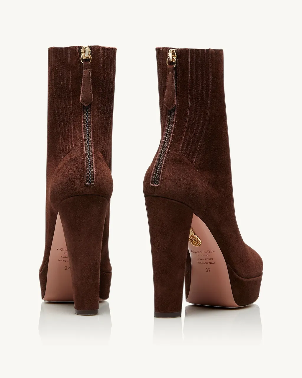 Aquazzura Round-Toe Heeled Ankle Boots