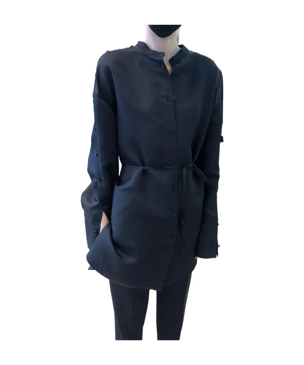Buttoned Collarless Shirt