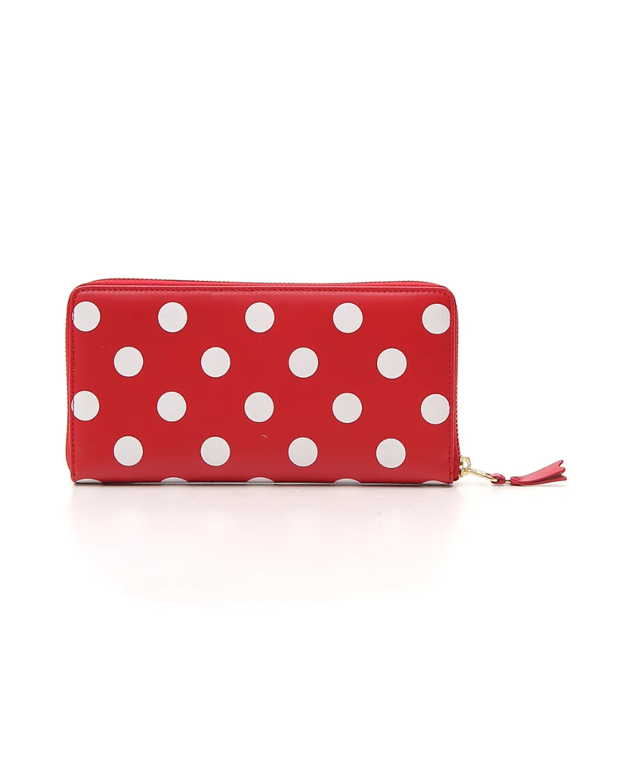 Comme Des GarÇOns Wallet Polka Dot Printed Zip-Around Wallet