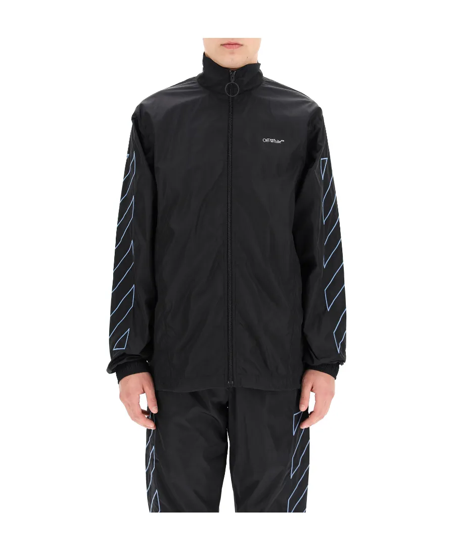 Off-White Diagonal Stripe Long-Sleeved Jacket