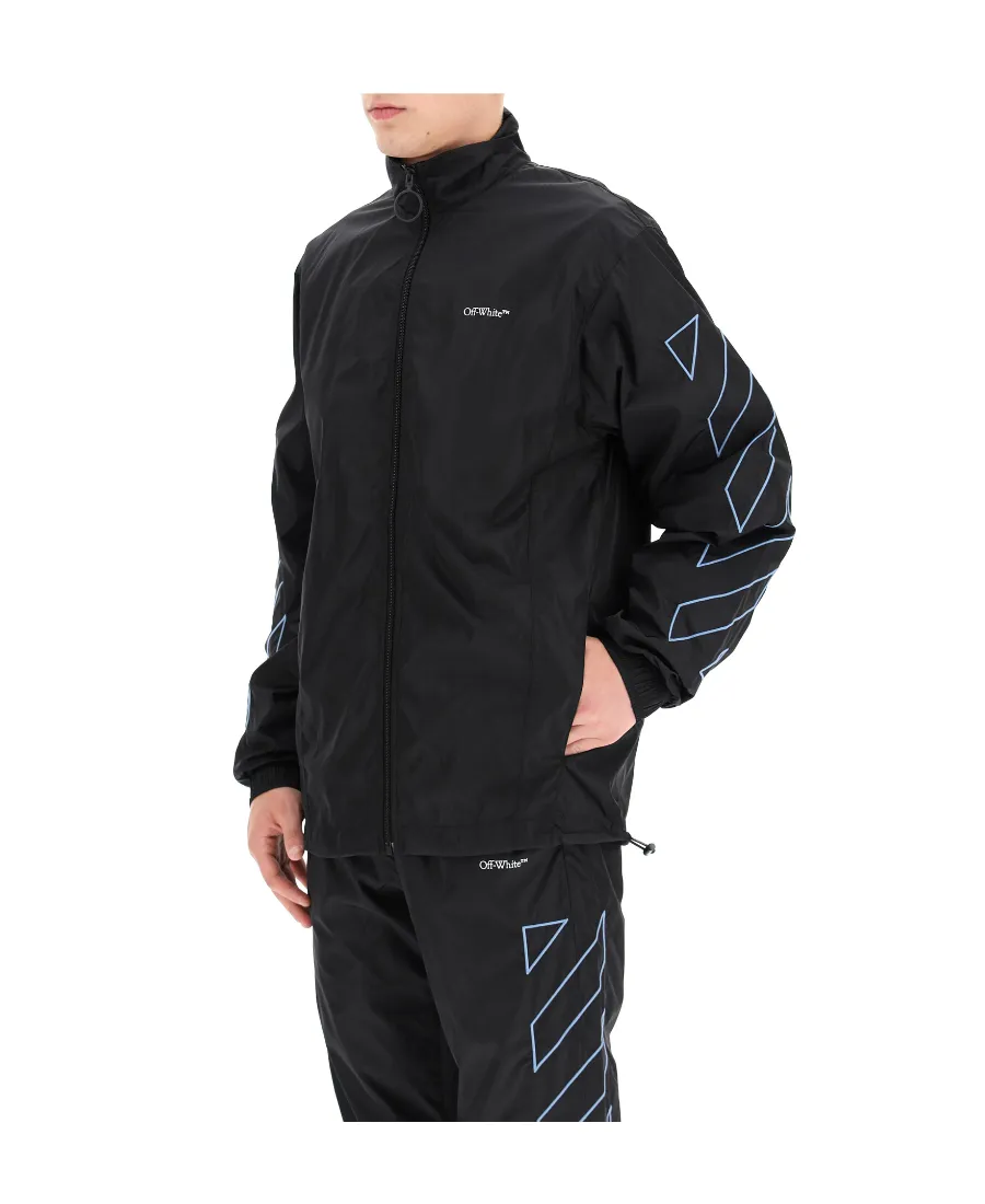 Off-White Diagonal Stripe Long-Sleeved Jacket