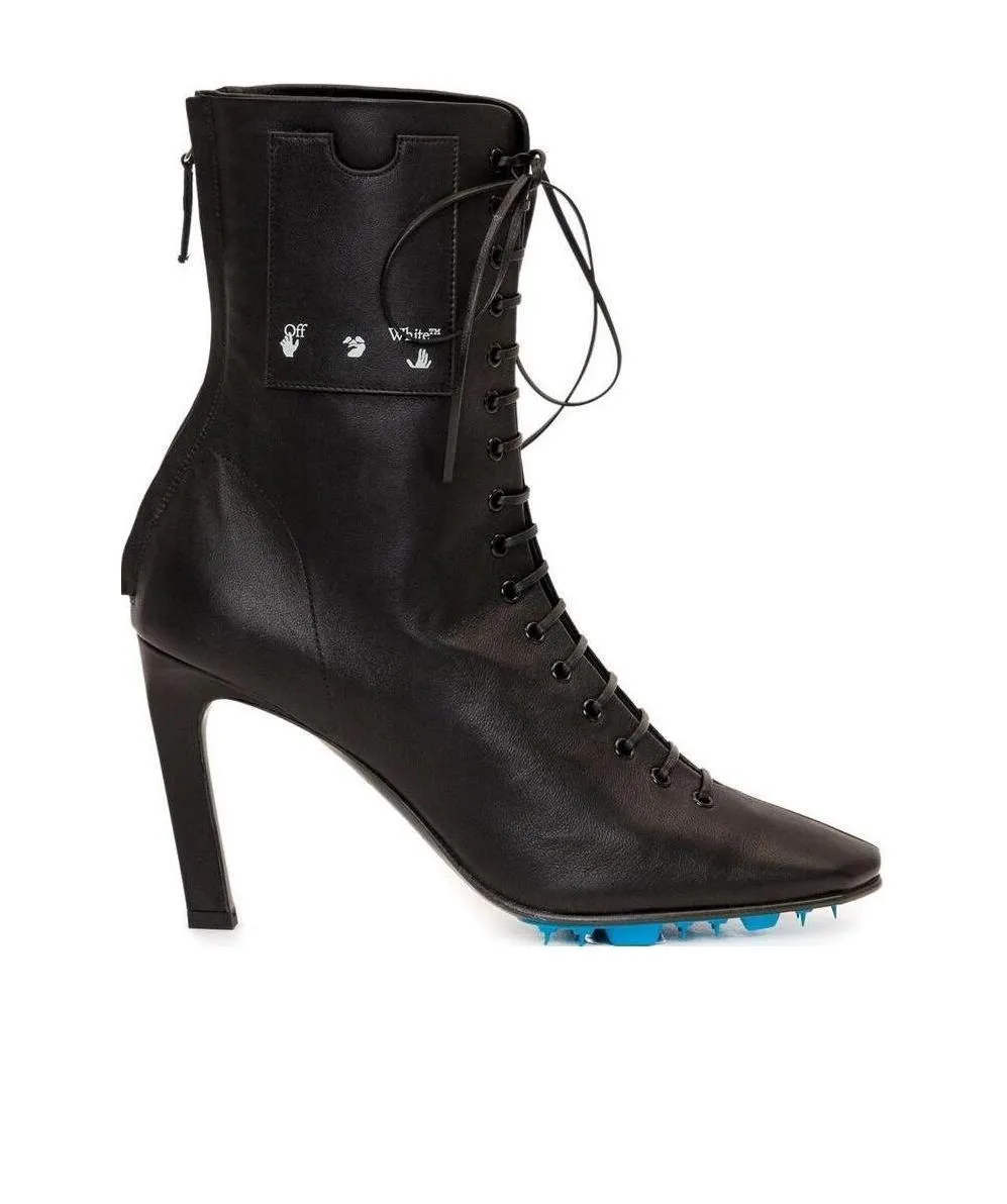 Off-White Logo Printed Ankle Boots