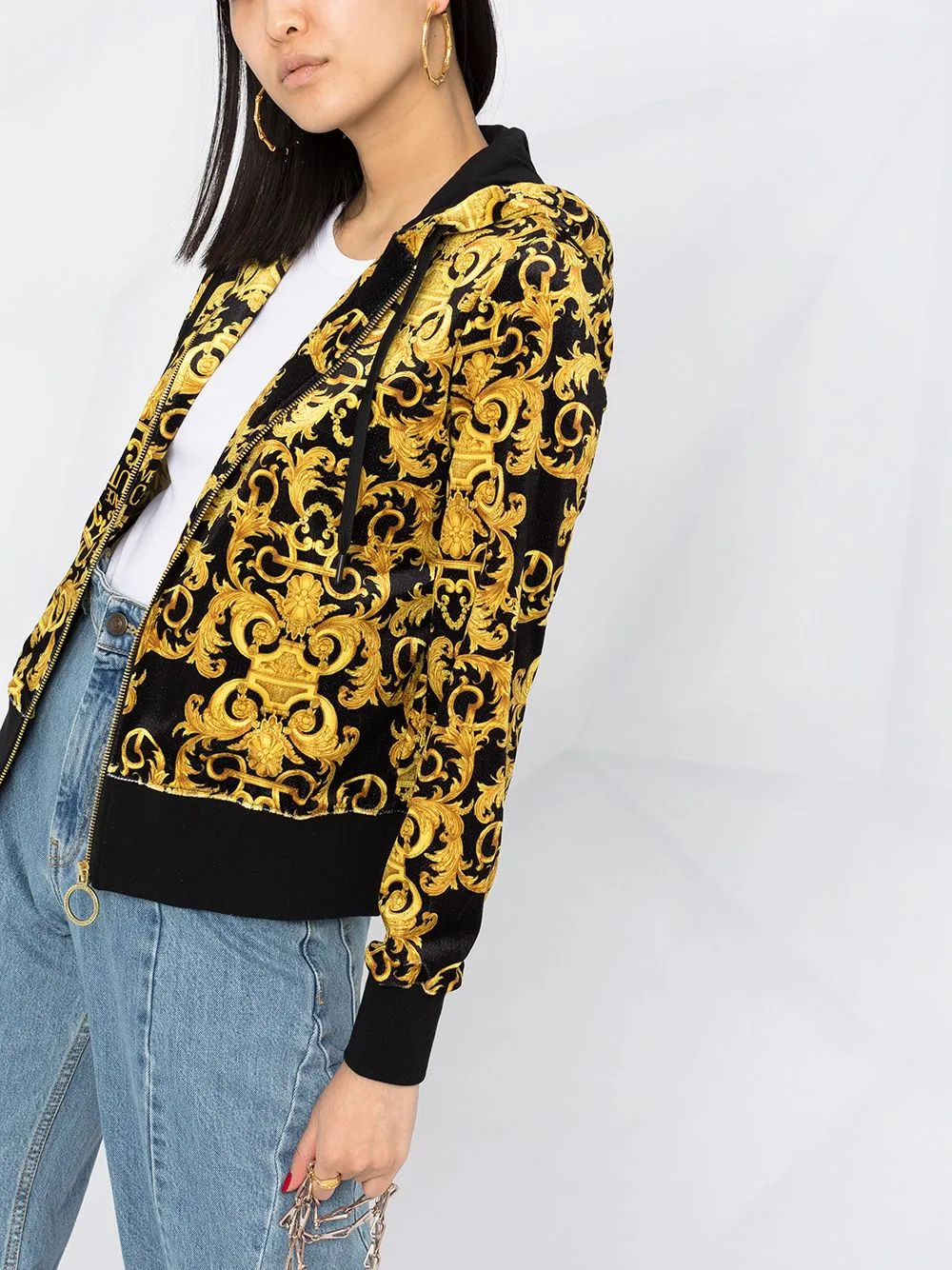Logo Baroque-Pattern Hoodie