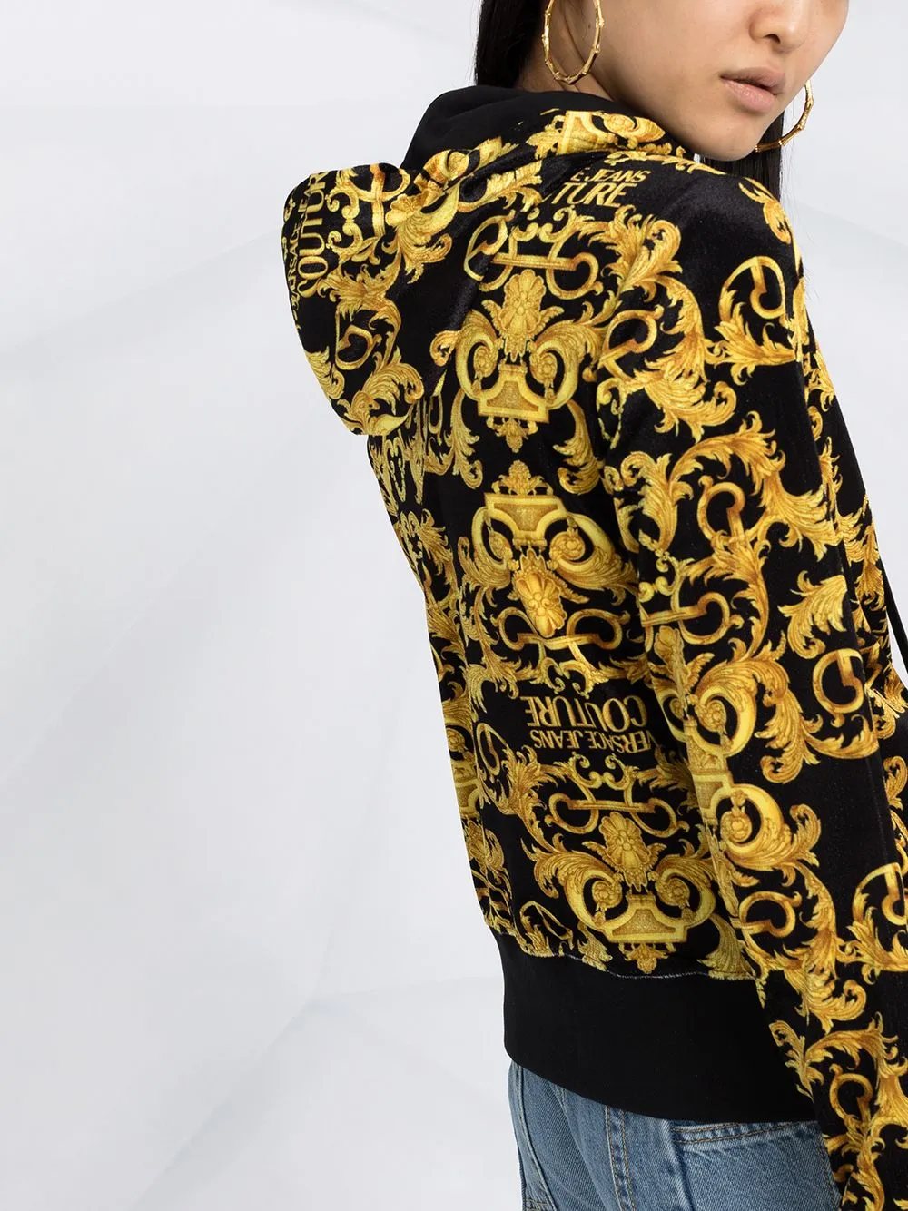 Logo Baroque-Pattern Hoodie