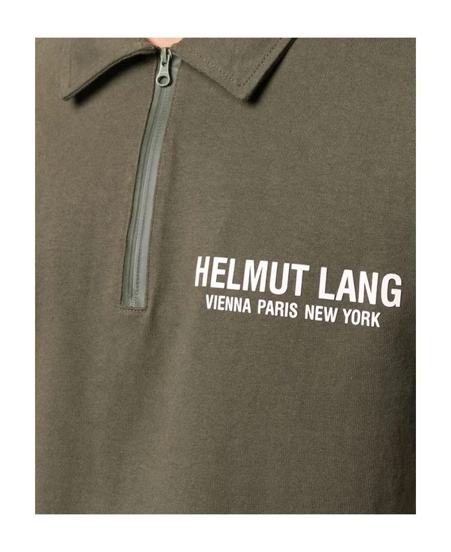 Logo Print Zipped Polo Shirt