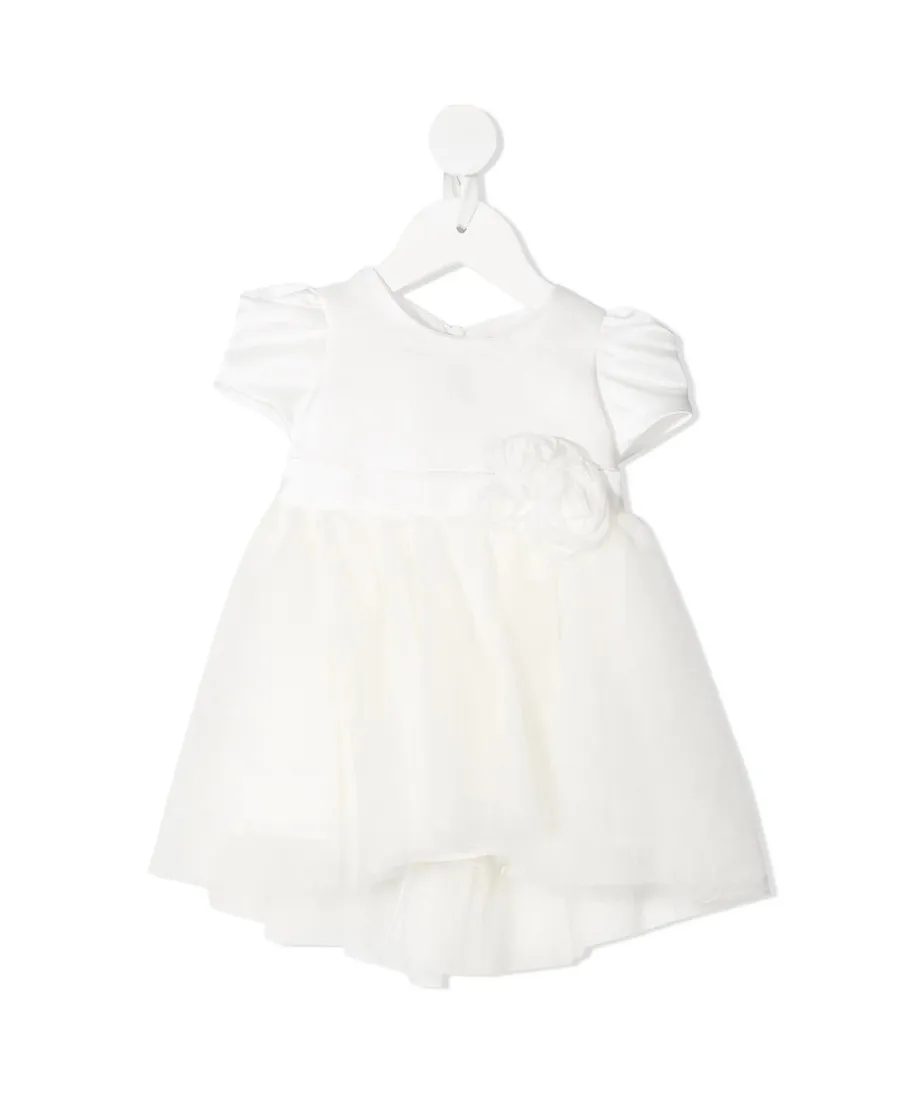 Flower-Appliqué Tulle Dress