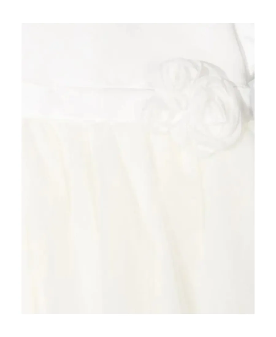 Flower-Appliqué Tulle Dress
